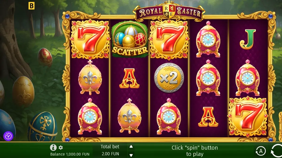 Tampilan visual slot Royal Easter dengan estetika telur Fabergé yang mewah